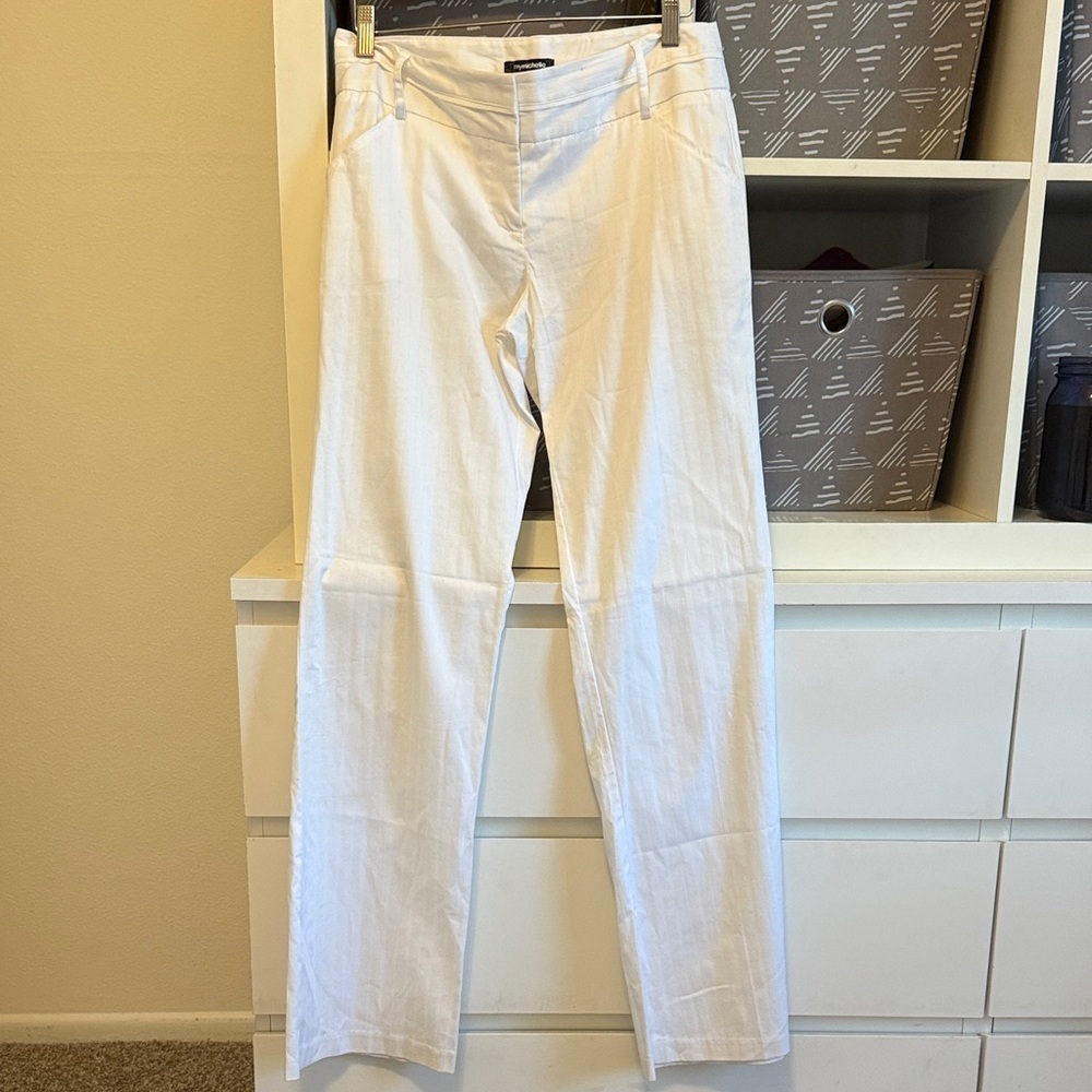 Women’s White Pinstriped Pants